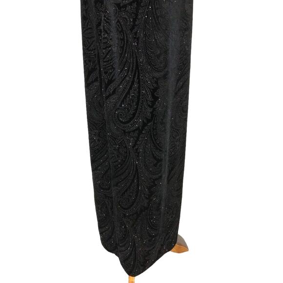 City Triangles Evening Halter Dress Column Velvet Glitter Backless Black Small - Picture 9 of 10